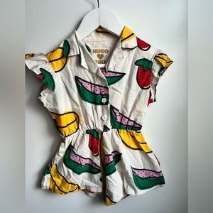 Hugo loves Tiki Ruffle Playsuit organic cotton 18-24m